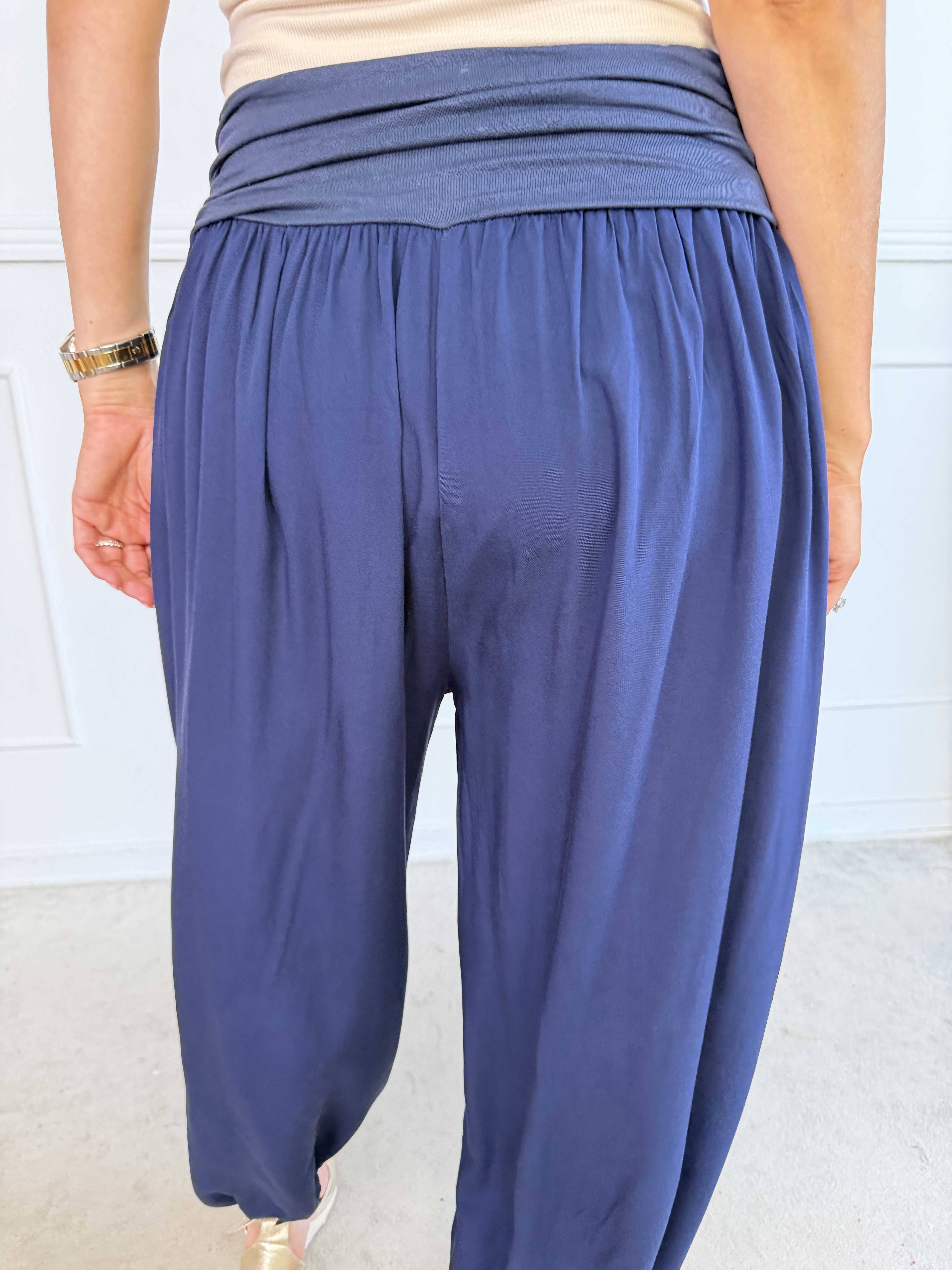 Lava – Plus size haremsbyxor i viskos med resår i midjan